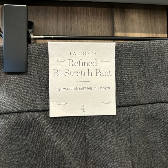 NWT Talbots size 4 Refined Bi-Stretch Straight Leg Pants High Waist Gray - Picture 5 of 12